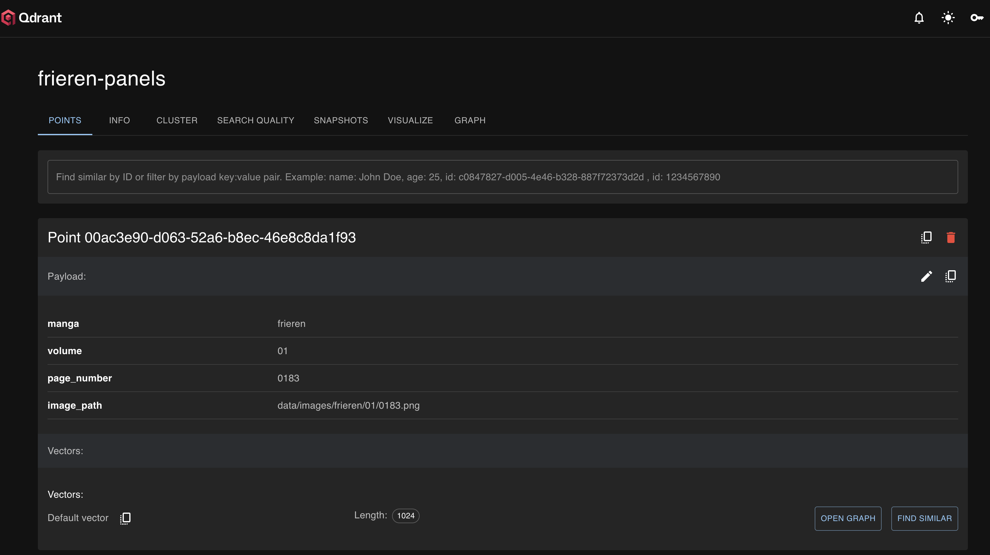 Image 3: Qdrant UI and Example Vector