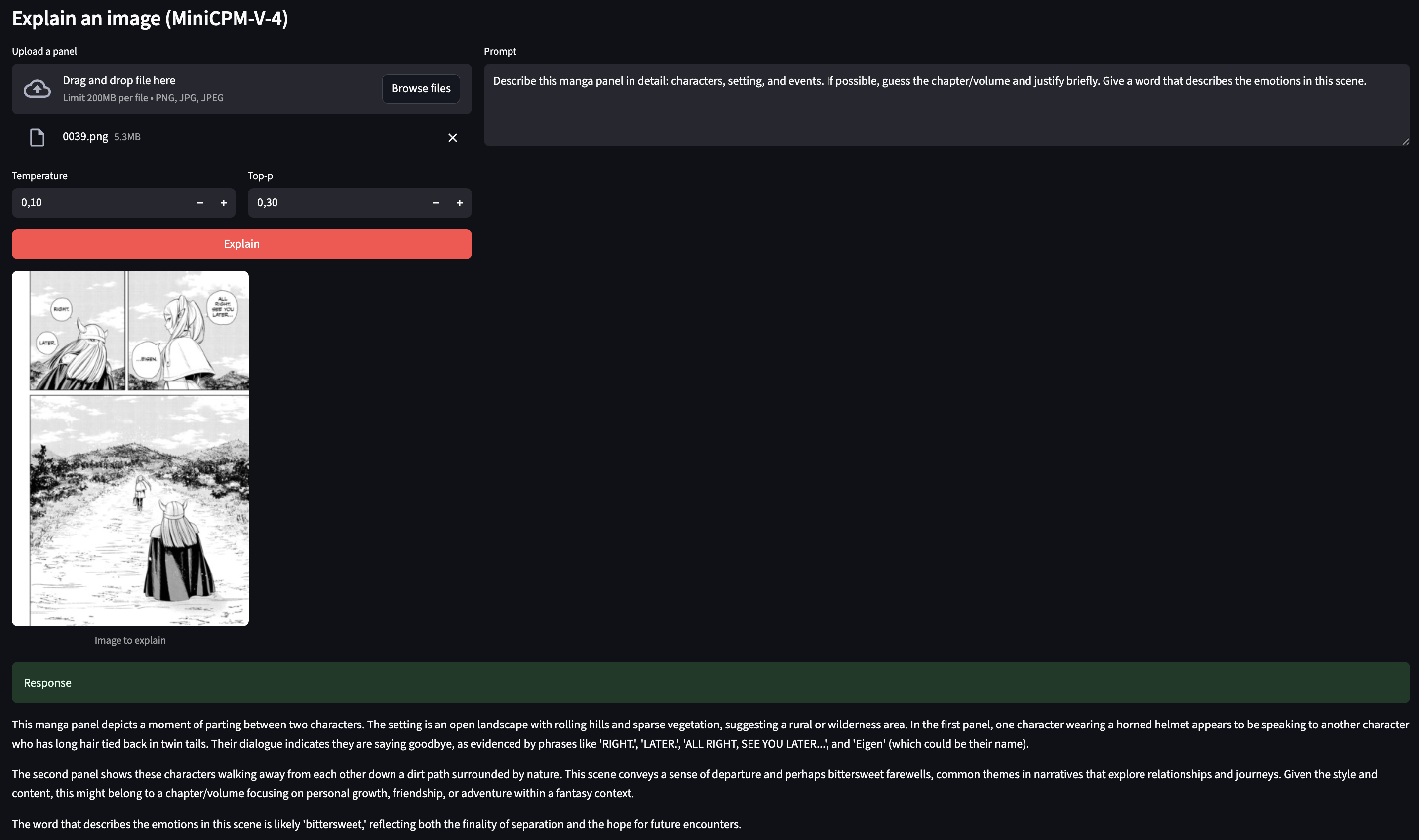 Image 8: Result of VLM